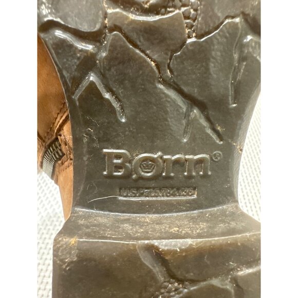 BORN Camryn Genuine Leather Brown Double Buckle Strap Lace-Up Cognac Boots 8.5 - Picture 10 of 15